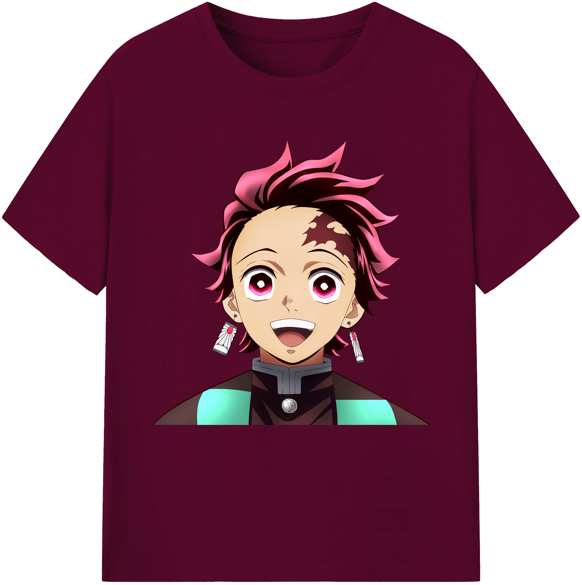（画像用） 鬼滅の刃 竈門 炭治郎／かまど たんじろう Kamado Tanjirou レディースカジュアルプリントTシャツ（綿100％）